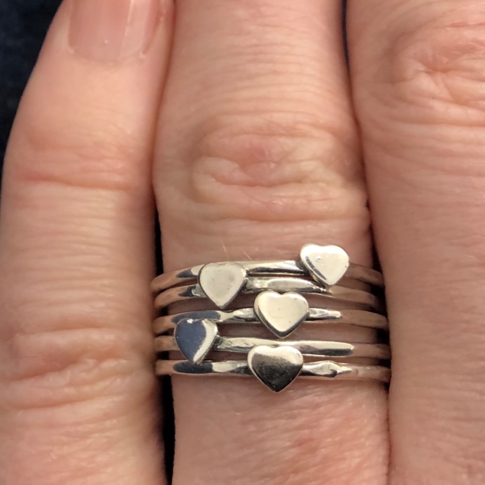 Heart Stacking Rings Set - Picture 10 of 11